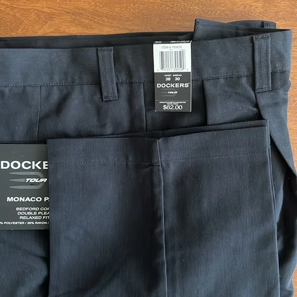 TWO Dockers Tour Monaco Pant Bedford Cord Double Pleat Relaxed Fit, 38x30 - Picture 3 of 4